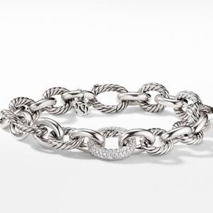 David Yurman | Sterling Silver Bracelet with Diamonds, 15mm